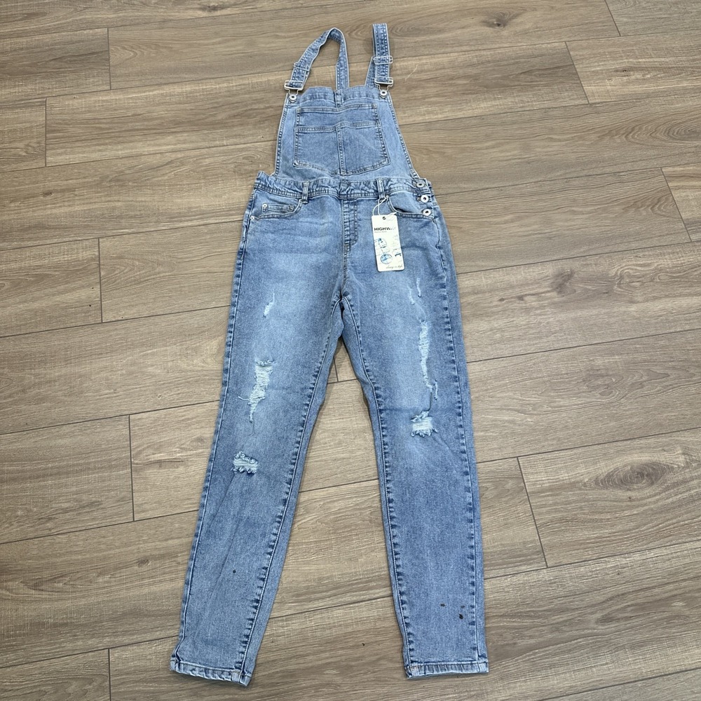Highway‎ Jeans Denim Overalls Women's 13-14 Slim Skinny Leg Stretch NWT